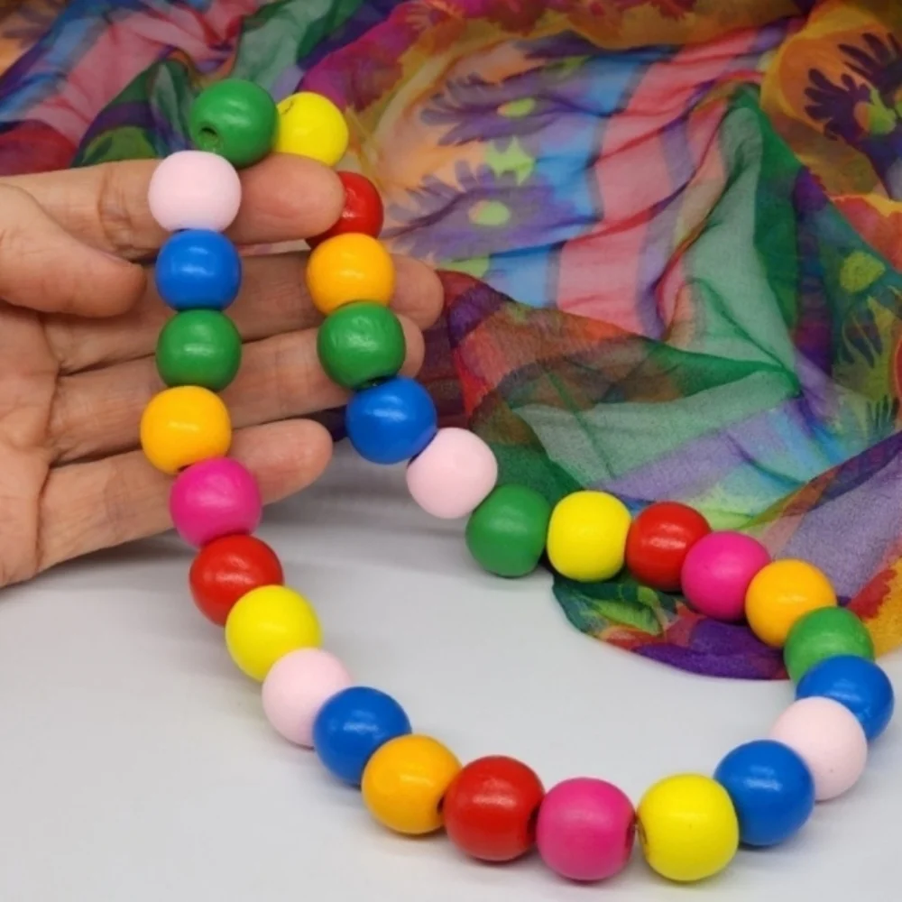 ❤️  Lightweight Necklace Colorful Jewelry Hypoallergenic Woodmade Stretchy